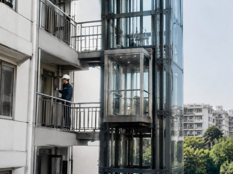 白城旧楼加建观光电梯